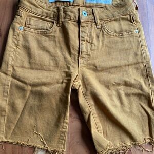 Pilcro and the Letterpress Tan Jean Shorts Distressed Style
